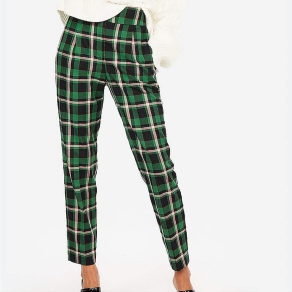 Express Green Plaid Women's Pants